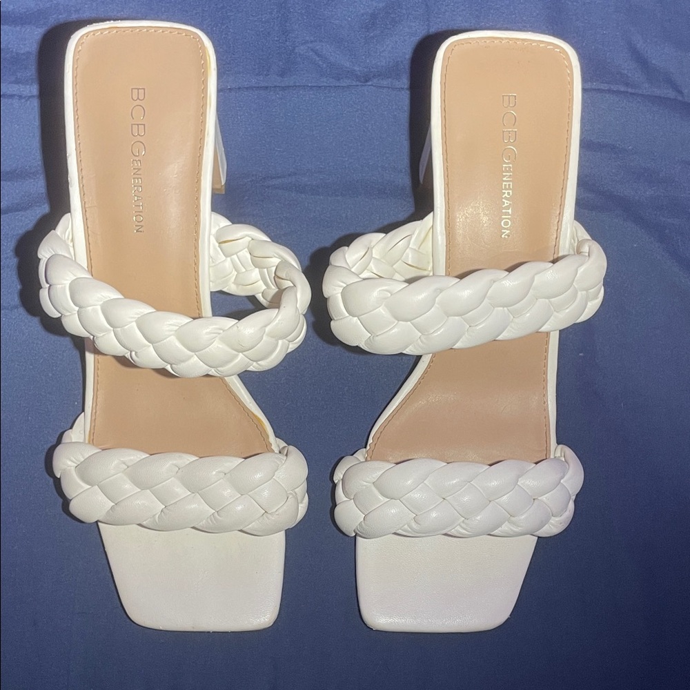 BCBGeneration White Braided Heels